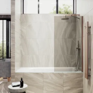 Шторка на ванну MaybahGlass MGV-59-2ш 60см бронза